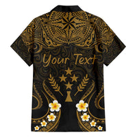 Personalised Kosrae Liberation Day Family Matching Summer Maxi Dress and Hawaiian Shirt Polynesian Tattoo and Plumeria Gold Color LT03 - Polynesian Pride