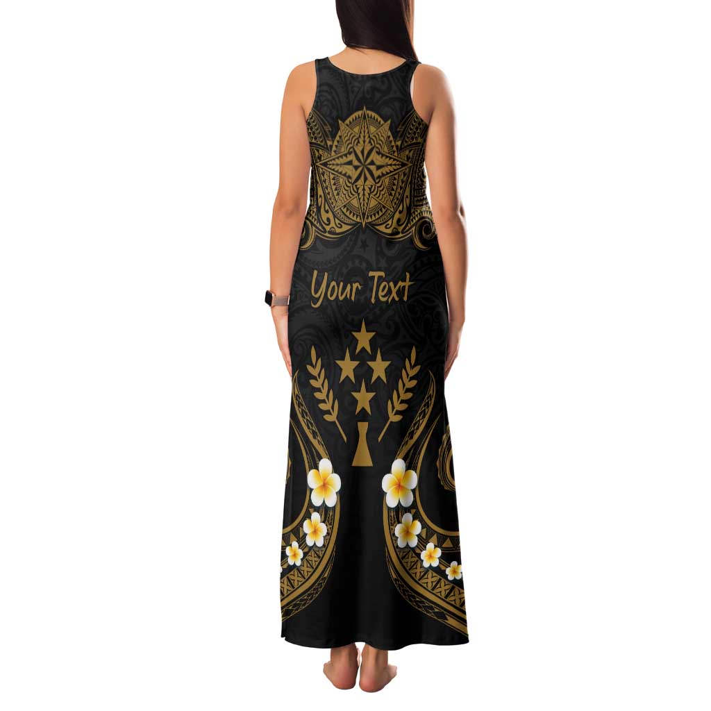 Personalised Kosrae Liberation Day Family Matching Tank Maxi Dress and Hawaiian Shirt Polynesian Tattoo and Plumeria Gold Color LT03 - Polynesian Pride