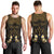 Personalised Kosrae Liberation Day Men Tank Top Polynesian Tattoo and Plumeria Gold Color