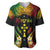 Personalised Kosrae Liberation Day Baseball Jersey Polynesian Tattoo and Plumeria Reggae Color