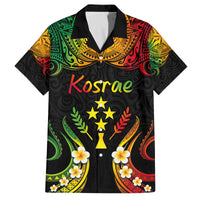 Personalised Kosrae Liberation Day Family Matching Off Shoulder Short Dress and Hawaiian Shirt Polynesian Tattoo and Plumeria Reggae Color LT03 Dad's Shirt - Short Sleeve Reggae - Polynesian Pride