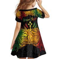 Personalised Kosrae Liberation Day Family Matching Tank Maxi Dress and Hawaiian Shirt Polynesian Tattoo and Plumeria Reggae Color LT03 - Polynesian Pride