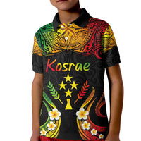 Personalised Kosrae Liberation Day Kid Polo Shirt Polynesian Tattoo and Plumeria Reggae Color LT03 Kid Reggae - Polynesian Pride