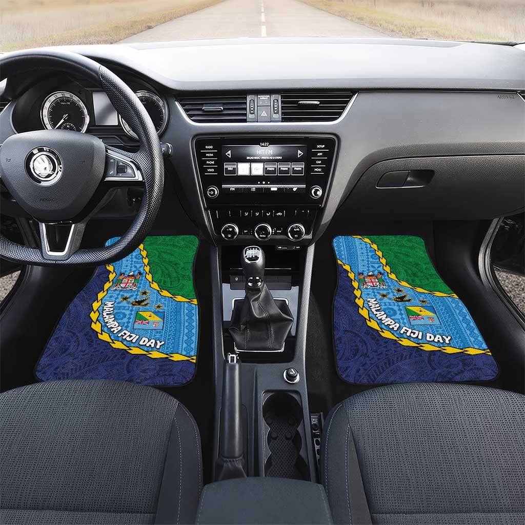 Malampa Fiji Day Car Mats National Symbols with Tapa Tribal and Polynesian Tattoo