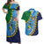 Malampa Fiji Day Couples Matching Off Shoulder Maxi Dress and Hawaiian Shirt National Symbols with Tapa Tribal and Polynesian Tattoo