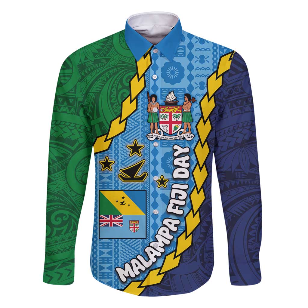 Malampa Fiji Day Family Matching Long Sleeve Bodycon Dress and Hawaiian Shirt National Symbols with Tapa Tribal and Polynesian Tattoo