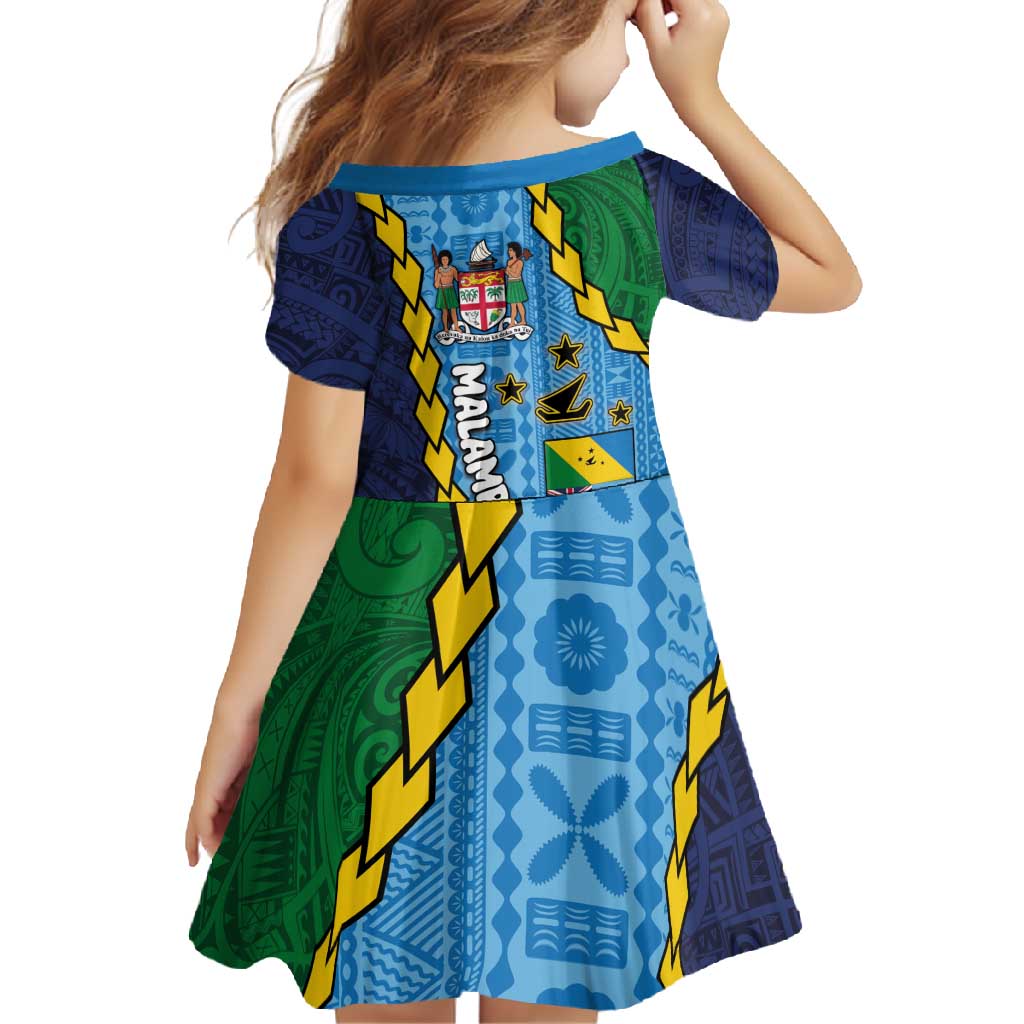 Malampa Fiji Day Family Matching Off Shoulder Maxi Dress and Hawaiian Shirt National Symbols with Tapa Tribal and Polynesian Tattoo