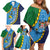 Malampa Fiji Day Family Matching Off Shoulder Short Dress and Hawaiian Shirt National Symbols with Tapa Tribal and Polynesian Tattoo