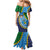 Malampa Fiji Day Mermaid Dress National Symbols with Tapa Tribal and Polynesian Tattoo