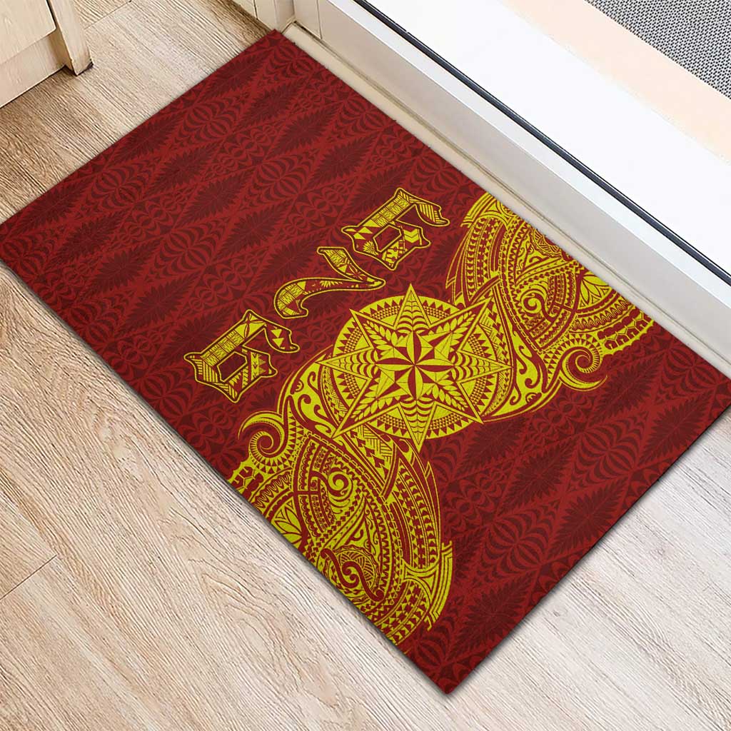 Tonga 676 Ngatu Tribal Tattoo Rubber Doormat