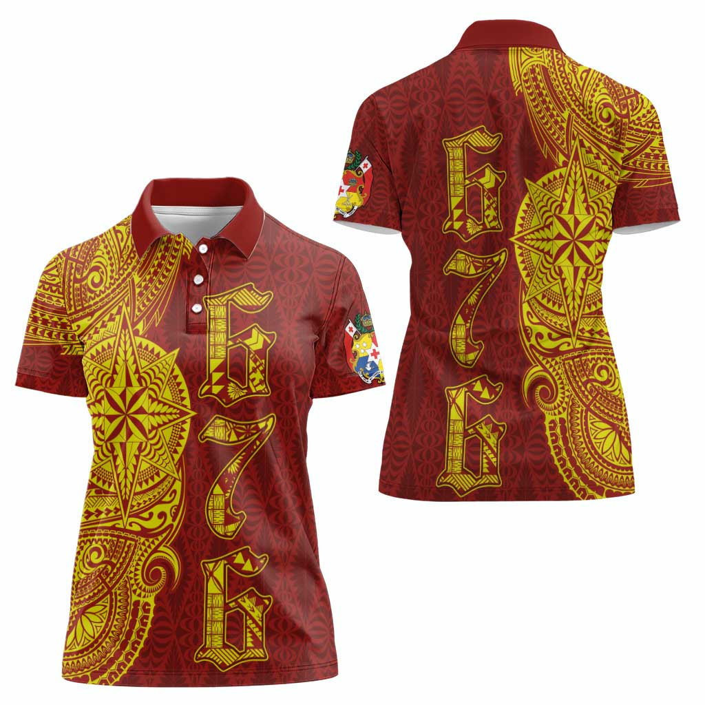 Tonga 676 Ngatu Tribal Tattoo Women Polo Shirt