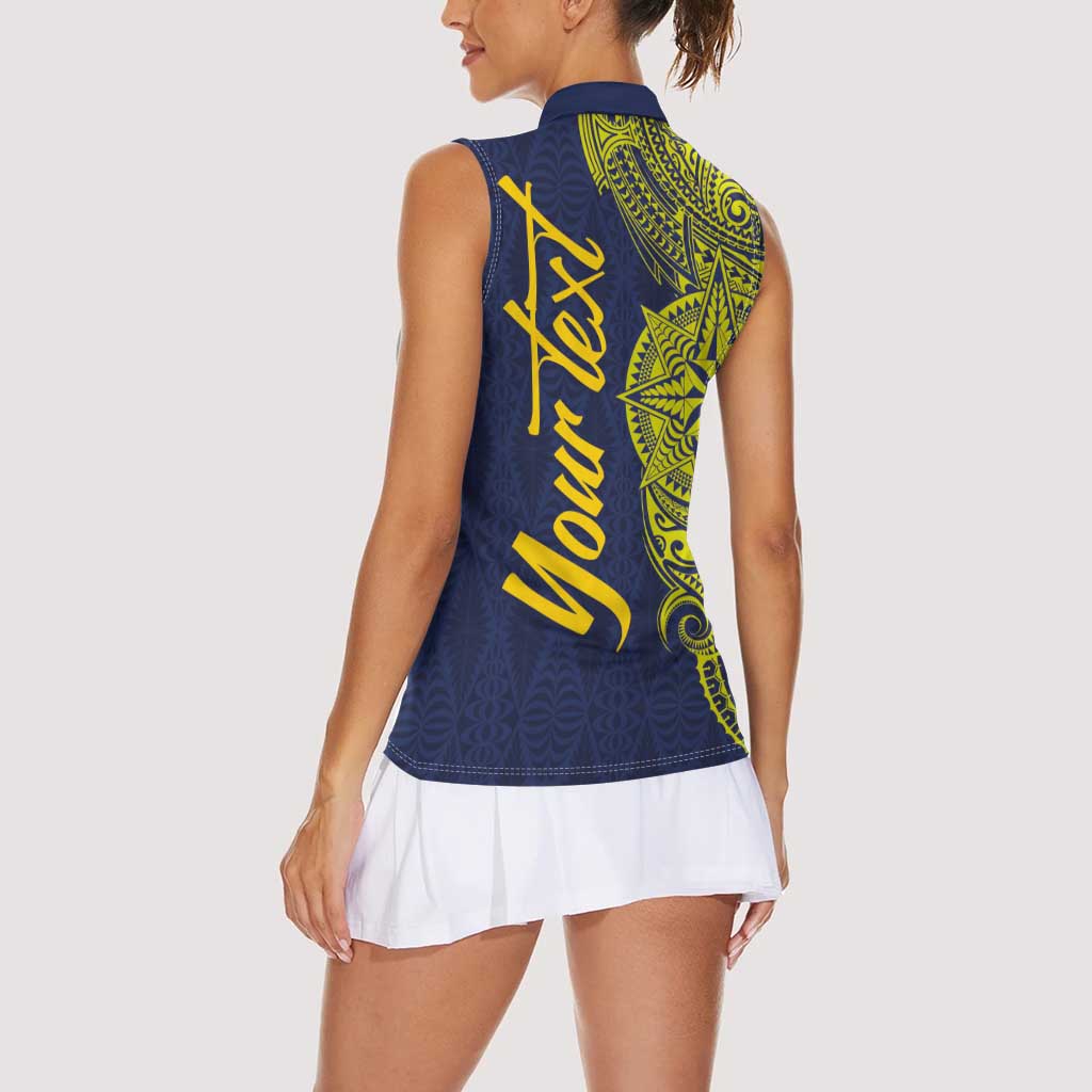 Personalised Tokelau Classic Ngatu Motifs Women Sleeveless Polo Shirt