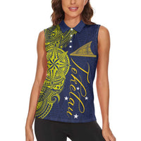 Personalised Tokelau Classic Ngatu Motifs Women Sleeveless Polo Shirt
