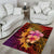 Hawaiian Hibiscus Turtle Tribal Polynesian Pattern Area Rug Colorful Color