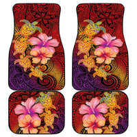 Hawaiian Hibiscus Turtle Tribal Polynesian Pattern Car Mats Colorful Color