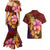 Hawaiian Hibiscus Turtle Tribal Polynesian Pattern Couples Matching Mermaid Dress and Hawaiian Shirt Colorful Color