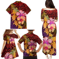 Hawaiian Hibiscus Turtle Tribal Polynesian Pattern Family Matching Puletasi and Hawaiian Shirt Colorful Color LT03 - Polynesian Pride