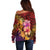 Hawaiian Hibiscus Turtle Tribal Polynesian Pattern Off Shoulder Sweater Colorful Color