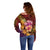 Hawaiian Hibiscus Turtle Tribal Polynesian Pattern Off Shoulder Sweater Colorful Color