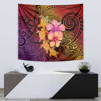 Hawaiian Hibiscus Turtle Tribal Polynesian Pattern Tapestry Colorful Color LT03 - Polynesian Pride