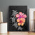 Hawaiian Hibiscus Turtle Tribal Polynesian Pattern Canvas Wall Art Black Color