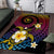 Hawaiian Plumeria Turtle Tribal Spiral Polynesian Tattoo Area Rug Fanciful Color