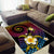 Hawaiian Plumeria Turtle Tribal Spiral Polynesian Tattoo Area Rug Fanciful Color