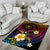 Hawaiian Plumeria Turtle Tribal Spiral Polynesian Tattoo Area Rug Fanciful Color