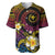 Hawaiian Plumeria Turtle Tribal Spiral Polynesian Tattoo Baseball Jersey Fanciful Color