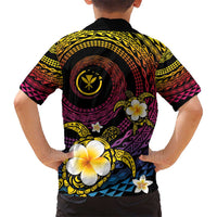 Hawaiian Plumeria Turtle Tribal Spiral Polynesian Tattoo Kid Hawaiian Shirt Fanciful Color LT03 - Polynesian Pride