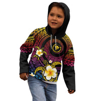 Hawaiian Plumeria Turtle Tribal Spiral Polynesian Tattoo Kid Hoodie Fanciful Color