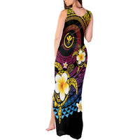 Hawaiian Plumeria Turtle Tribal Spiral Polynesian Tattoo Tank Maxi Dress Fanciful Color