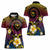 Hawaiian Plumeria Turtle Tribal Spiral Polynesian Tattoo Women Polo Shirt Fanciful Color