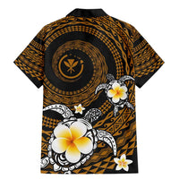 Hawaiian Plumeria Turtle Tribal Spiral Polynesian Tattoo Family Matching Mermaid Dress and Hawaiian Shirt Gold Color