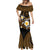 Hawaiian Plumeria Turtle Tribal Spiral Polynesian Tattoo Mermaid Dress Gold Color