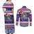 Custom American Samoa Christmas Couples Matching Off Shoulder Maxi Dress and Long Sleeve Button Shirts Samoan Coat of Arms and Cool Santa Ornament Style LT03 - Polynesian Pride