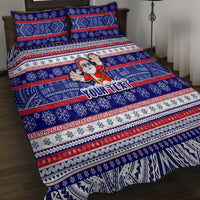 Custom American Samoa Christmas Quilt Bed Set Samoan Coat of Arms and Cool Santa Ornament Style LT03 - Polynesian Pride