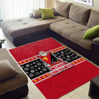 Papua New Guinea Christmas Area Rug Santa With Flag Of PNG Polynesian Tribal Xmas Vibe LT03 - Polynesian Pride