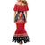 Papua New Guinea Christmas Mermaid Dress Santa With Flag Of PNG Polynesian Tribal Xmas Vibe LT03 - Polynesian Pride