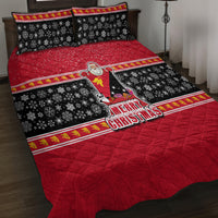 Papua New Guinea Christmas Quilt Bed Set Santa With Flag Of PNG Polynesian Tribal Xmas Vibe LT03 - Polynesian Pride