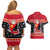 Custom Papua New Guinea Christmas Couples Matching Off Shoulder Short Dress and Hawaiian Shirt Santa With Flag Of PNG Polynesian Tribal Xmas Vibe LT03 - Polynesian Pride