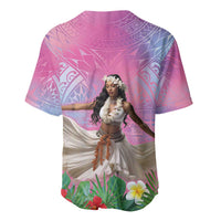 Woman Polynesian Tattoos Baseball Jersey Tropical Flower - Sweets Vibrant Color LT03 - Polynesian Pride
