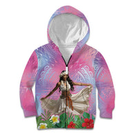 Woman Polynesian Tattoos Kid Hoodie Tropical Flower - Sweets Vibrant Color