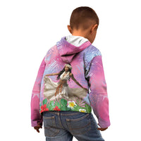 Woman Polynesian Tattoos Kid Hoodie Tropical Flower - Sweets Vibrant Color