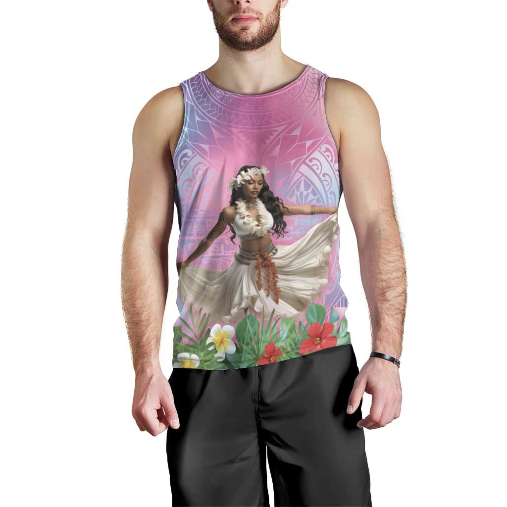 Woman Polynesian Tattoos Men Tank Top Tropical Flower - Sweets Vibrant Color
