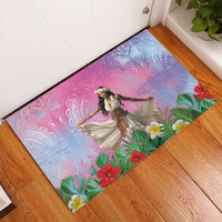 Woman Polynesian Tattoos Rubber Doormat Tropical Flower - Sweets Vibrant Color LT03 - Polynesian Pride
