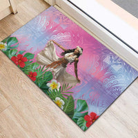 Woman Polynesian Tattoos Rubber Doormat Tropical Flower - Sweets Vibrant Color LT03 - Polynesian Pride
