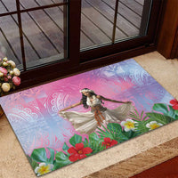 Woman Polynesian Tattoos Rubber Doormat Tropical Flower - Sweets Vibrant Color LT03 - Polynesian Pride