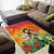 Woman Polynesian Tattoos Area Rug Tropical Flower - Vibrant Hot Color