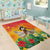 Woman Polynesian Tattoos Area Rug Tropical Flower - Vibrant Hot Color